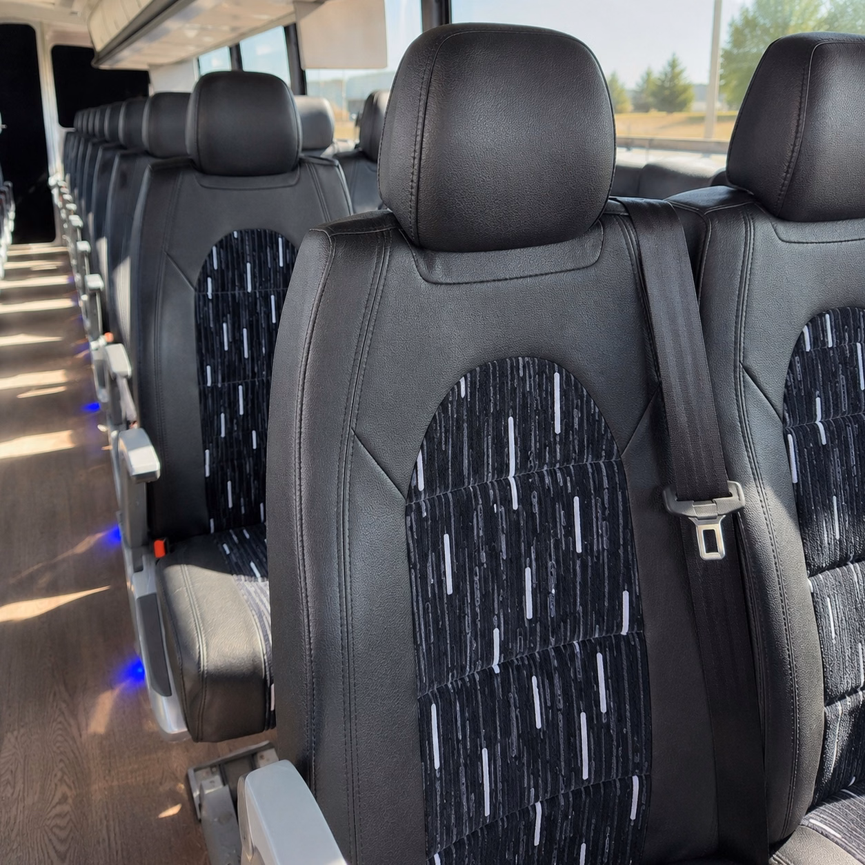 56 passenger charter bus interior